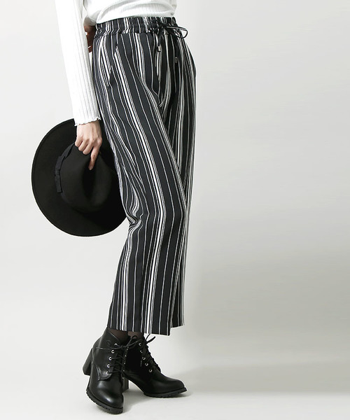 WEGO（ウィゴー）の「WEGO/アンクルワイドパンツ（その他パンツ・レディース・ブラック/ブラック系その他4/ブラック系その他/インディゴブルー/ベージュ/その他1・FREE）」の4枚目の写真