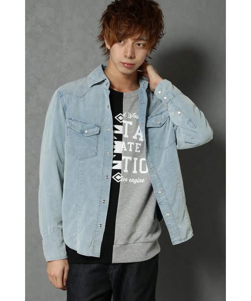 VENCEEXCHANGE（ヴァンスエクスチェンジ）の「サマーコールウェスタンシャツ                  （シャツ/ブラウス・メンズ・ライトブルー/ベージュ/梅・LARGE/MEDIUM）」の2枚目の写真