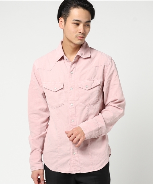 VENCEEXCHANGE（ヴァンスエクスチェンジ）の「サマーコールウェスタンシャツ                  （シャツ/ブラウス・メンズ・ライトブルー/ベージュ/梅・LARGE/MEDIUM）」の11枚目の写真