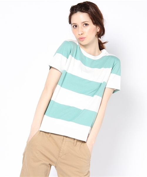 BEAMS BOY（ビームスボーイ）の「BEAMS BOY / 9cmボーダー クルーTシャツ（Tシャツ/カットソー・レディース・サックスブルー/ネイビー/レッド/イエロー/グリーン系その他・ONE SIZE）」の2枚目の写真