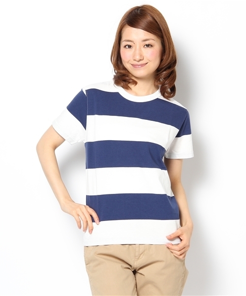 BEAMS BOY（ビームスボーイ）の「BEAMS BOY / 9cmボーダー クルーTシャツ（Tシャツ/カットソー・レディース・サックスブルー/ネイビー/レッド/イエロー/グリーン系その他・ONE SIZE）」の3枚目の写真