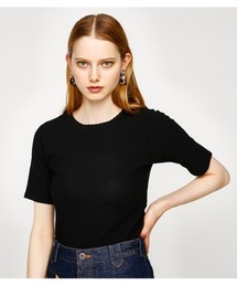 MOUSSY | WAVY END HALF SLEEVE(ニット/セーター)