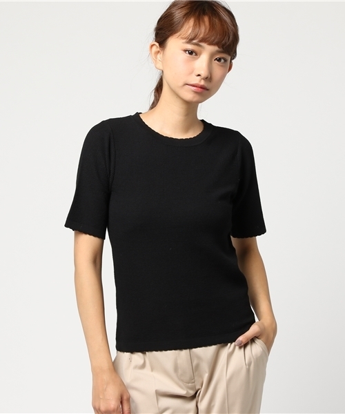 MOUSSY（マウジー）の「WAVY END HALF SLEEVE（ニット/セーター・レディース・オフホワイト/ブラック/ブラウン系その他/レッド系その他・FREE）」の15枚目の写真