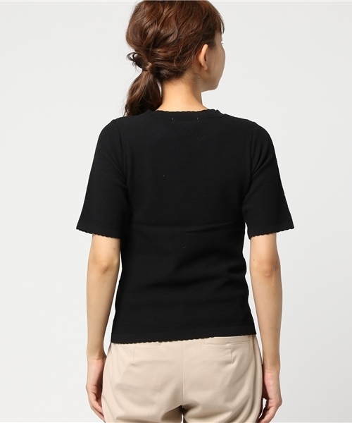 MOUSSY（マウジー）の「WAVY END HALF SLEEVE（ニット/セーター・レディース・オフホワイト/ブラック/ブラウン系その他/レッド系その他・FREE）」の7枚目の写真