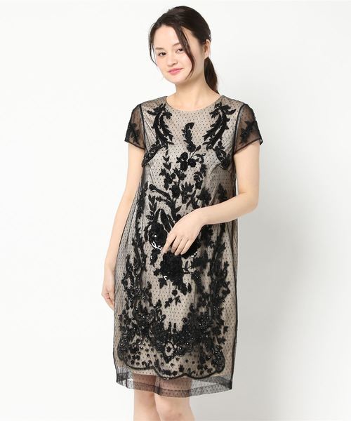 Grace Continental グレースコンチネンタル の スパングルビジューワンピース ドレス Wear