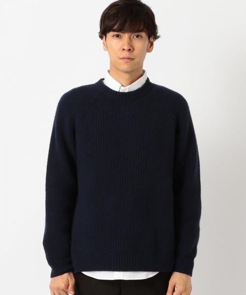 green label relaxing（グリーンレーベルリラクシング）の「SC ハミルトンラム 畦 クルーネック ニット ◆（ニット/セーター・メンズ・ベージュ/ネイビー/ターコイズブルー・X-LARGE/SMALL/LARGE/MEDIUM）」の14枚目の写真