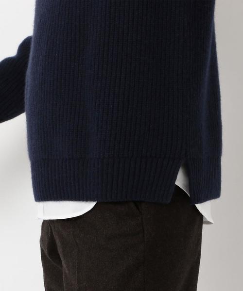 green label relaxing（グリーンレーベルリラクシング）の「SC ハミルトンラム 畦 クルーネック ニット ◆（ニット/セーター・メンズ・ベージュ/ネイビー/ターコイズブルー・X-LARGE/SMALL/LARGE/MEDIUM）」の7枚目の写真