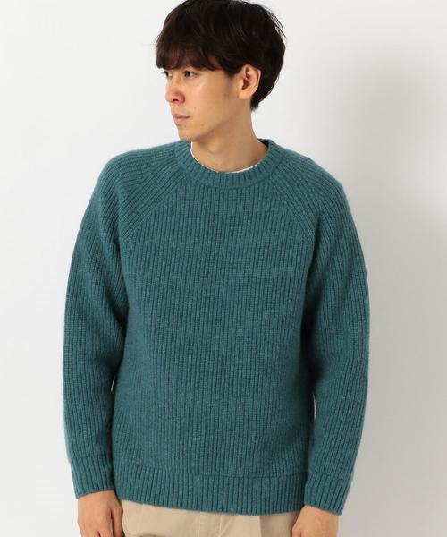 green label relaxing（グリーンレーベルリラクシング）の「SC ハミルトンラム 畦 クルーネック ニット ◆（ニット/セーター・メンズ・ベージュ/ネイビー/ターコイズブルー・X-LARGE/SMALL/LARGE/MEDIUM）」の4枚目の写真