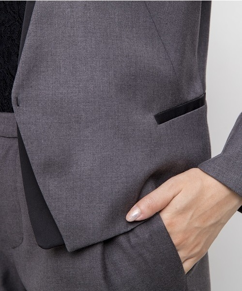 kaene（カエン）の「ノーカラージャケットvol.2（ノーカラージャケット・レディース・ブラック/グレー・38/36）」の18枚目の写真