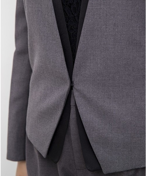 kaene（カエン）の「ノーカラージャケットvol.2（ノーカラージャケット・レディース・ブラック/グレー・38/36）」の20枚目の写真