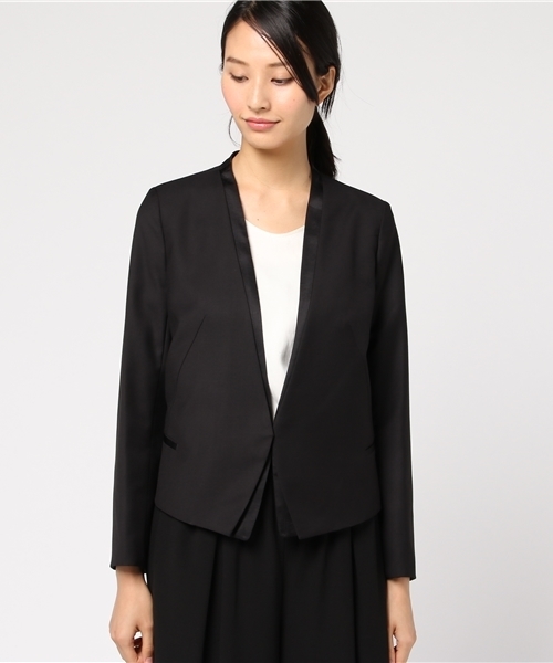 kaene（カエン）の「ノーカラージャケットvol.2（ノーカラージャケット・レディース・ブラック/グレー・38/36）」の3枚目の写真