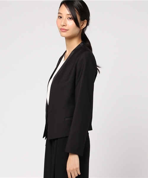 kaene（カエン）の「ノーカラージャケットvol.2（ノーカラージャケット・レディース・ブラック/グレー・38/36）」の4枚目の写真