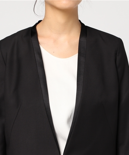 kaene（カエン）の「ノーカラージャケットvol.2（ノーカラージャケット・レディース・ブラック/グレー・38/36）」の6枚目の写真