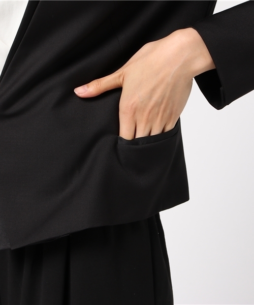 kaene（カエン）の「ノーカラージャケットvol.2（ノーカラージャケット・レディース・ブラック/グレー・38/36）」の8枚目の写真