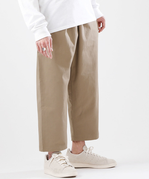 MONO-MART（モノマート）の「ワイドチノパンツ/ウェストギャザーワイドパンツ（チノパンツ・メンズ・ブラック/カーキ/ベージュ系その他/キャメル/チャコール・FREE）」の3枚目の写真
