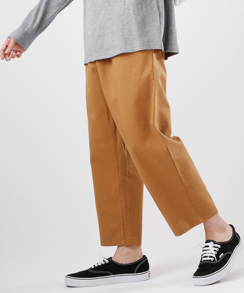 MONO-MART（モノマート）の「ワイドチノパンツ/ウェストギャザーワイドパンツ（チノパンツ・メンズ・ブラック/カーキ/ベージュ系その他/キャメル/チャコール・FREE）」の5枚目の写真