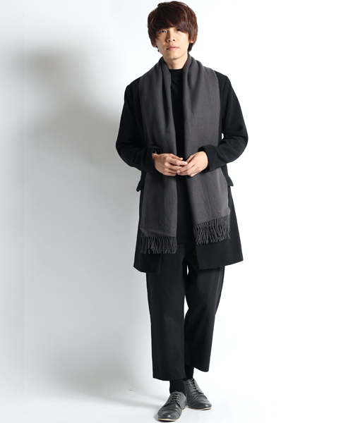 MONO-MART（モノマート）の「ワイドチノパンツ/ウェストギャザーワイドパンツ（チノパンツ・メンズ・ブラック/カーキ/ベージュ系その他/キャメル/チャコール・FREE）」の14枚目の写真