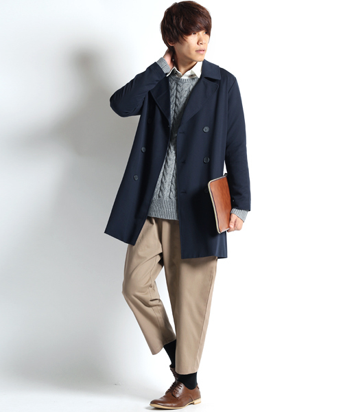 MONO-MART（モノマート）の「ワイドチノパンツ/ウェストギャザーワイドパンツ（チノパンツ・メンズ・ブラック/カーキ/ベージュ系その他/キャメル/チャコール・FREE）」の8枚目の写真