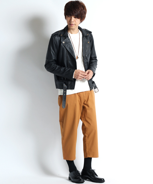 MONO-MART（モノマート）の「ワイドチノパンツ/ウェストギャザーワイドパンツ（チノパンツ・メンズ・ブラック/カーキ/ベージュ系その他/キャメル/チャコール・FREE）」の17枚目の写真