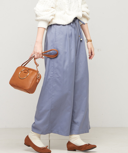 natural couture(ナチュラルクチュール)の「ドロスト微起毛ワイド(その他パンツ・レディース・ネイビー/ブルー系その他/ドット/チェック/オフホワイト/グレー・FREE)」の4枚目の写真