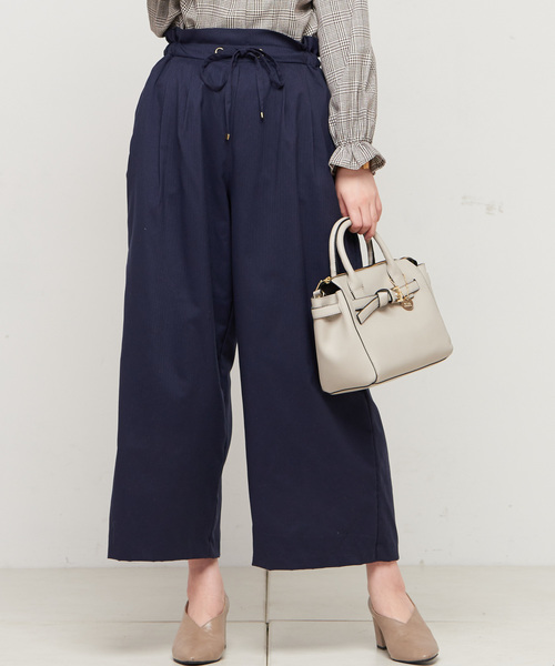 natural couture(ナチュラルクチュール)の「ドロスト微起毛ワイド(その他パンツ・レディース・ネイビー/ブルー系その他/ドット/チェック/オフホワイト/グレー・FREE)」の3枚目の写真