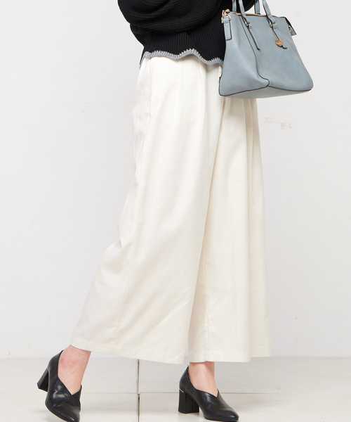 natural couture(ナチュラルクチュール)の「ドロスト微起毛ワイド(その他パンツ・レディース・ネイビー/ブルー系その他/ドット/チェック/オフホワイト/グレー・FREE)」の2枚目の写真