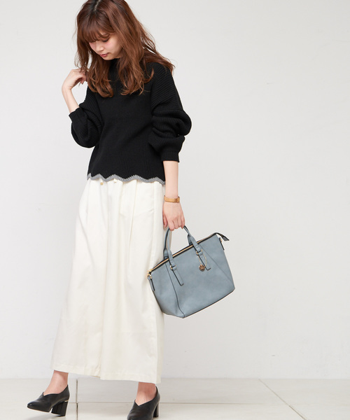 natural couture(ナチュラルクチュール)の「ドロスト微起毛ワイド(その他パンツ・レディース・ネイビー/ブルー系その他/ドット/チェック/オフホワイト/グレー・FREE)」の10枚目の写真