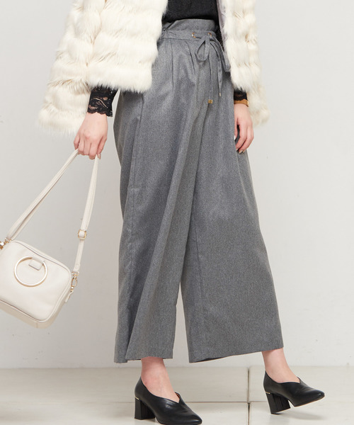 natural couture(ナチュラルクチュール)の「ドロスト微起毛ワイド(その他パンツ・レディース・ネイビー/ブルー系その他/ドット/チェック/オフホワイト/グレー・FREE)」の12枚目の写真