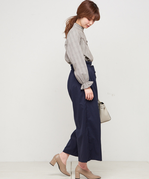 natural couture(ナチュラルクチュール)の「ドロスト微起毛ワイド(その他パンツ・レディース・ネイビー/ブルー系その他/ドット/チェック/オフホワイト/グレー・FREE)」の15枚目の写真