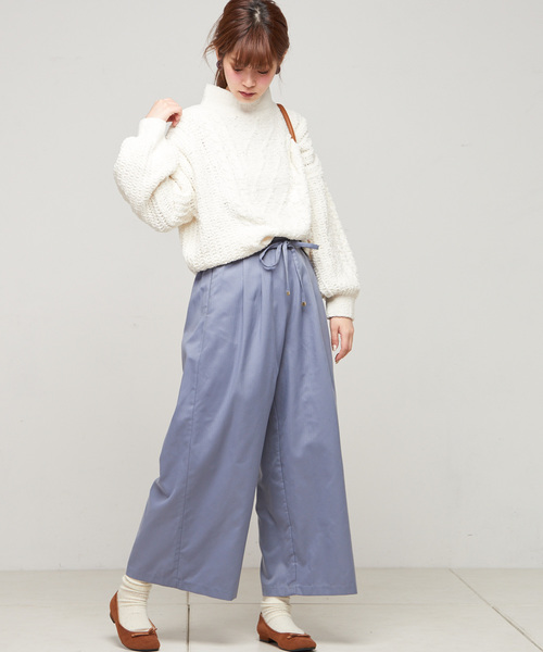 natural couture(ナチュラルクチュール)の「ドロスト微起毛ワイド(その他パンツ・レディース・ネイビー/ブルー系その他/ドット/チェック/オフホワイト/グレー・FREE)」の20枚目の写真