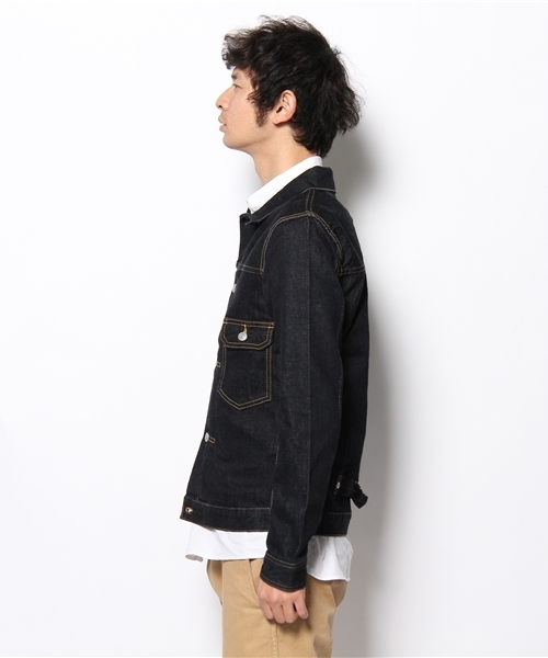 WEGO（ウィゴー）の「WEGO/ヴィンテージGジャン（デニムジャケット・メンズ・インディゴブルー/ダークインディゴブルー・MEDIUM/LARGE）」の4枚目の写真