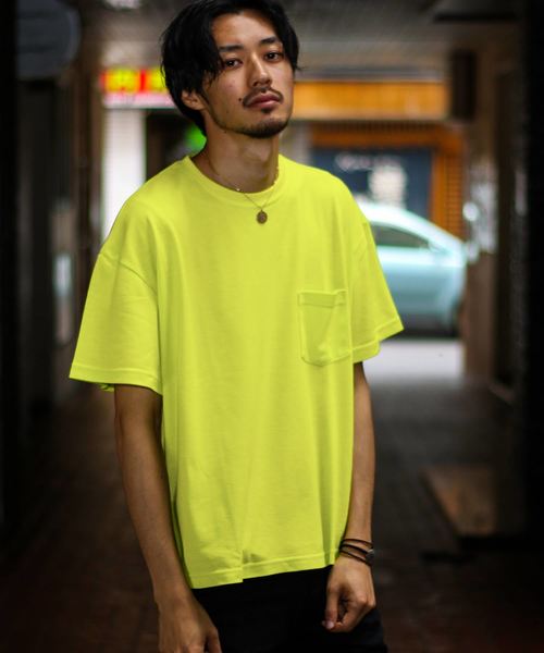 ZIP FIVE(ジップファイブ)の「鹿の子ドロップショルダービッグシルエットTEE(Tシャツ/カットソー・メンズ・ブラック/パープル/ネイビー/オフホワイト/カーキ/ライム/オレンジ・MEDIUM/LARGE/X-LARGE)」の5枚目の写真