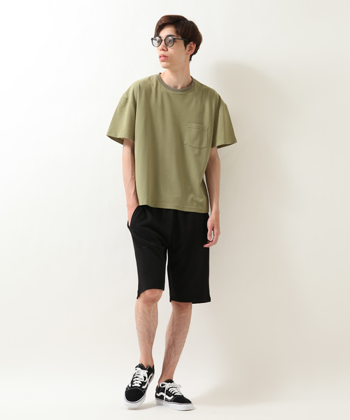 ZIP FIVE(ジップファイブ)の「鹿の子ドロップショルダービッグシルエットTEE(Tシャツ/カットソー・メンズ・ブラック/パープル/ネイビー/オフホワイト/カーキ/ライム/オレンジ・MEDIUM/LARGE/X-LARGE)」の10枚目の写真