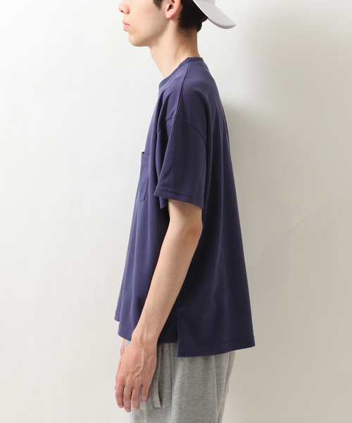 ZIP FIVE(ジップファイブ)の「鹿の子ドロップショルダービッグシルエットTEE(Tシャツ/カットソー・メンズ・ブラック/パープル/ネイビー/オフホワイト/カーキ/ライム/オレンジ・MEDIUM/LARGE/X-LARGE)」の18枚目の写真