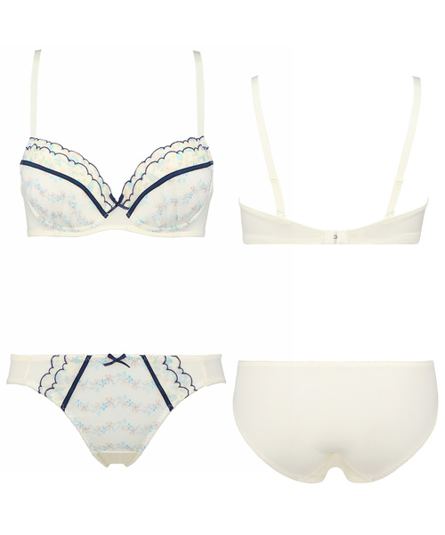 AMOSTYLE BY Triumph(アモスタイルバイトリンプ)の「夢みるブラ ブラ&ショーツセット【Eカップ】AMST1170 WHU + Hikini(ブラ&ショーツ・レディース・ホワイト/ピンク・E65/E70/E75)」の6枚目の写真