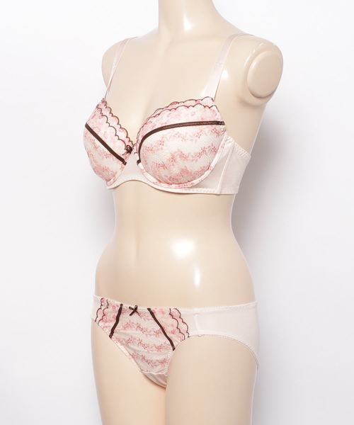 AMOSTYLE BY Triumph(アモスタイルバイトリンプ)の「夢みるブラ ブラ&ショーツセット【Eカップ】AMST1170 WHU + Hikini(ブラ&ショーツ・レディース・ホワイト/ピンク・E65/E70/E75)」の3枚目の写真