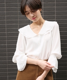 LOWRYS FARM | ワイドカラーブラウス 804857(シャツ/ブラウス)