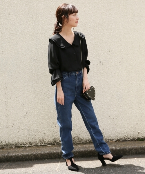 LOWRYS FARM（ローリーズファーム）の「ワイドカラーブラウス　804857（シャツ/ブラウス・レディース・オフホワイト/ブラック/イエロー・MEDIUM/LARGE）」の16枚目の写真