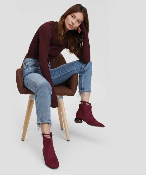 CHARLES & KEITH(チャールズ & キース)の「ぺブルヒールカフブーツ / PEBBLE HEEL CALF BOOTS(ブーツ・レディース・ブラック/バーガンディー・23cm/23.5cm/24.5cm/25cm/22.5cm)」の13枚目の写真
