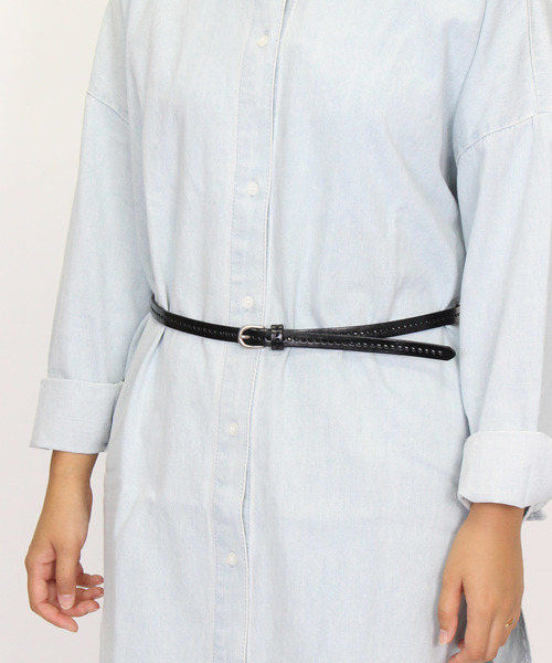 LuuNa（ルーナ）の「カウレザー ベルト（ベルト・レディース・ブラック/レッド/チョコ/キャメル・FREE）」の9枚目の写真