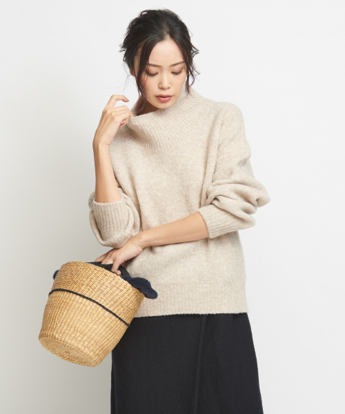 Abahouse Devinette(ドゥヴィネット)の「ウールタムストレッチプルオーバー(ニット/セーター・レディース・ダークブラウン/オレンジ/アイボリー・フリー)」の2枚目の写真