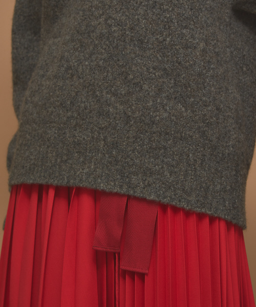 Abahouse Devinette(ドゥヴィネット)の「ウールタムストレッチプルオーバー(ニット/セーター・レディース・ダークブラウン/オレンジ/アイボリー・フリー)」の4枚目の写真