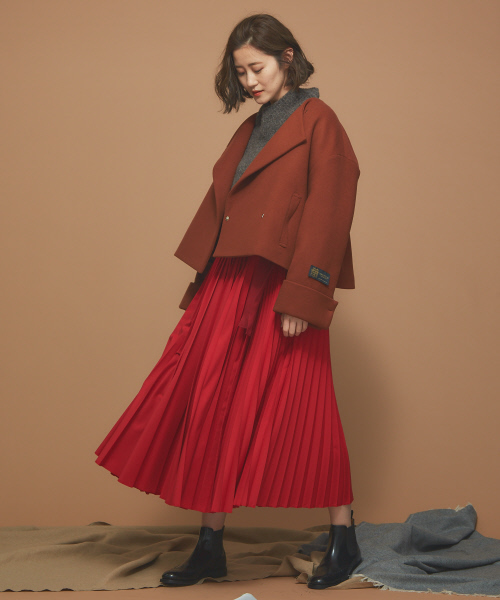 Abahouse Devinette(ドゥヴィネット)の「ウールタムストレッチプルオーバー(ニット/セーター・レディース・ダークブラウン/オレンジ/アイボリー・フリー)」の17枚目の写真