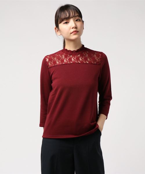 GeeRA(ジーラ)の「レース切替裏シャギープルオーバー(Tシャツ/カットソー・レディース・ブラック/グレー/ボルドー/オフホワイト/ブラウン・X-LARGE/SMALL/MEDIUM/LARGE)」の9枚目の写真