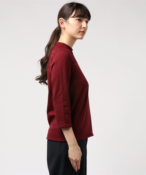 GeeRA(ジーラ)の「レース切替裏シャギープルオーバー(Tシャツ/カットソー・レディース・ブラック/グレー/ボルドー/オフホワイト/ブラウン・X-LARGE/SMALL/MEDIUM/LARGE)」の6枚目の写真