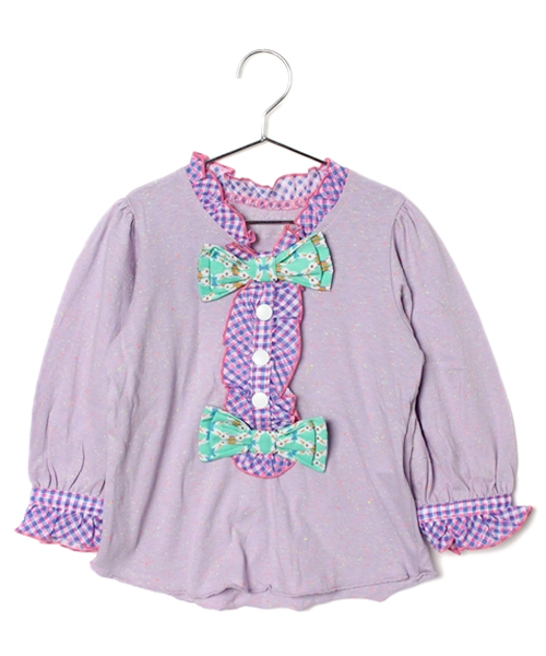 fafa（フェフェ）の「SASHA | トップス（Tシャツ/カットソー・キッズ・ブルー/ラベンダー・80/90/100）」の2枚目の写真