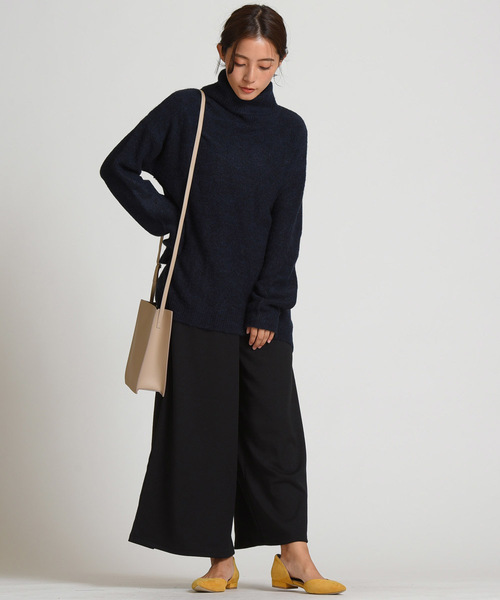 LIPSTAR（リップスター）の「カラートップブークレータートルニット（ニット/セーター・レディース・ネイビー/ピンク/イエロー/グレー・M）」の14枚目の写真