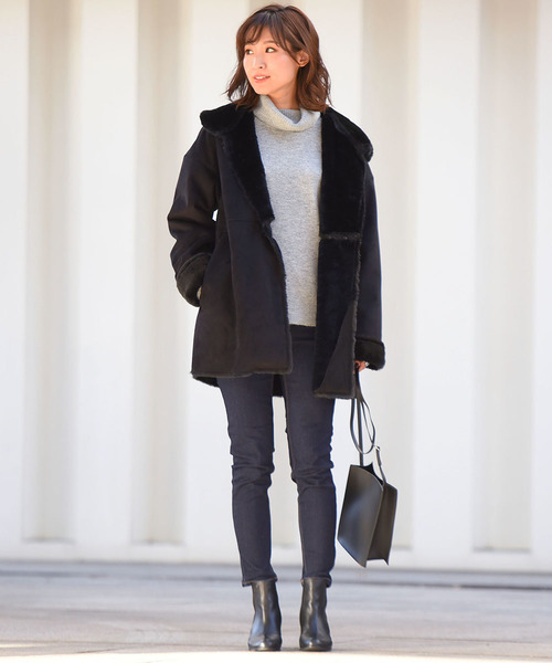 LIPSTAR（リップスター）の「カラートップブークレータートルニット（ニット/セーター・レディース・ネイビー/ピンク/イエロー/グレー・M）」の20枚目の写真