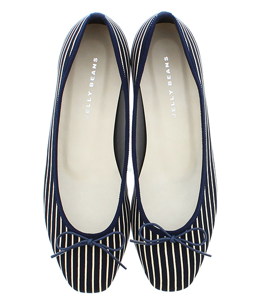 JELLY BEANS（ジェリービーンズ）の「【WEB限定】【Made in Japan】スクエアトゥバレエシューズ(103-71370)JELLY BEANS(ジェリービーンズ)（バレエシューズ・レディース・ブラック/パープル/シルバー/アイボリー/マルチ/ストライプ・23/24/25/22/22.5/24.5/23.5）」の9枚目の写真