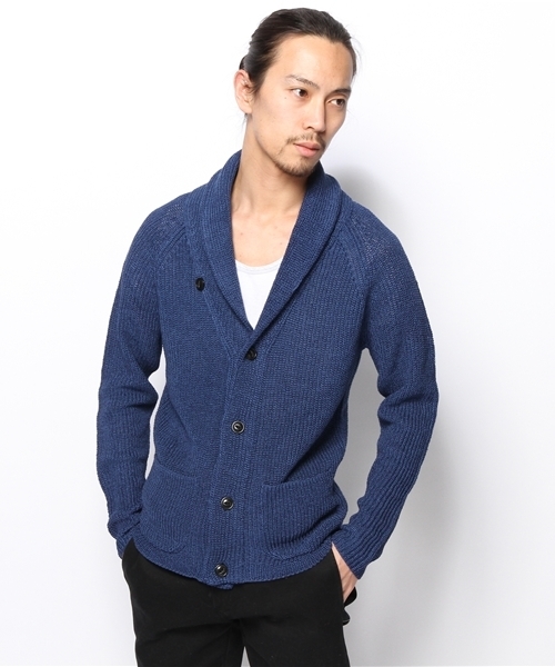 KATHARINE HAMNETT LONDON （キャサリンハムネットロンドン）の「COTTON TAPE CARDIGAN / コットンテープカーディガン（カーディガン/ボレロ・メンズ・ホワイト/モカ/ブルー・MEDIUM/LARGE）」の3枚目の写真